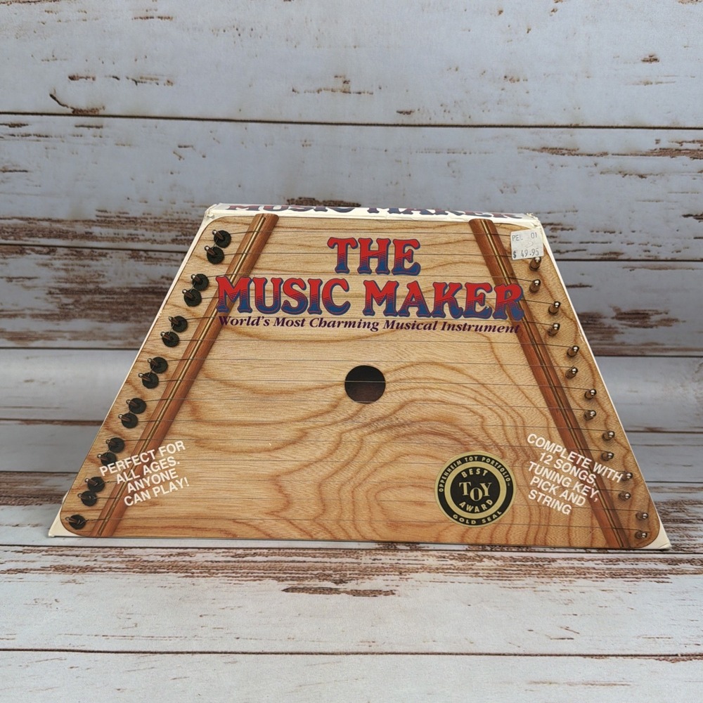The Music Maker Lap Harp Wooden Zither with Original Song Sheets T2092